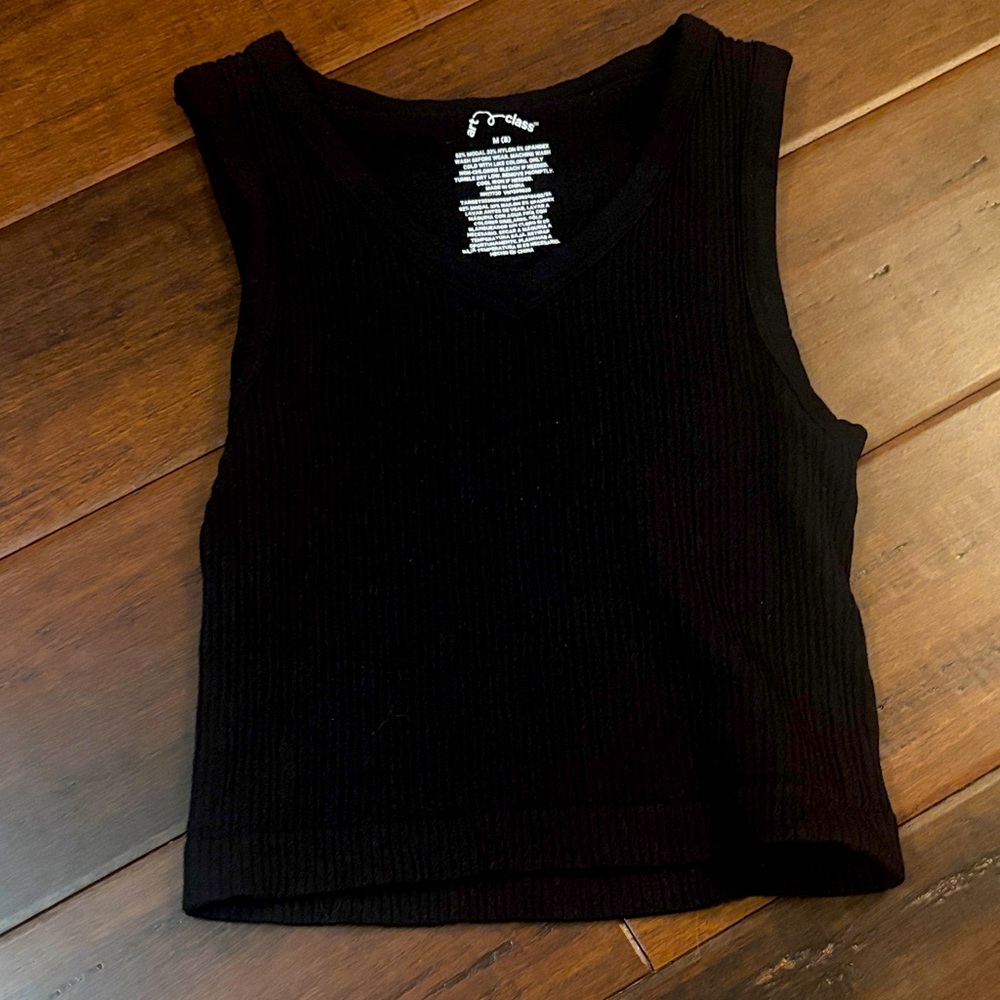 Art Class Black Ribbed v-neck  Tank Top kids size 8